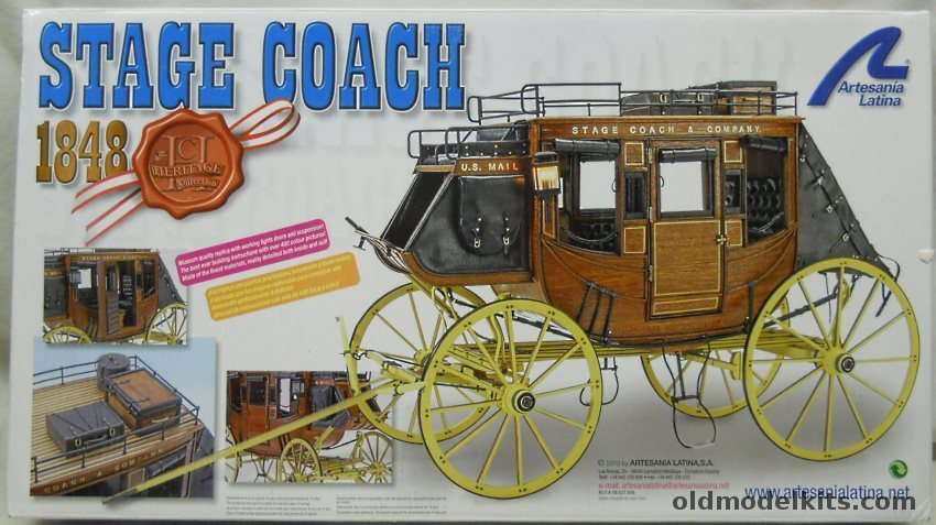 Artesania Latina 1/10 1848 Stage Coach US Mail - Wood and Metal Scale Model, 20340 plastic model kit
